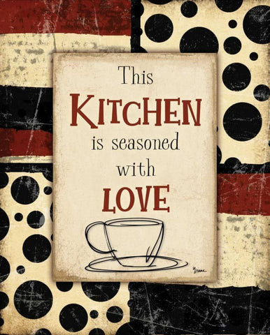 Kitchen Love Cup White Modern Wood Framed Art Print with Double Matting by Stimson, Diane