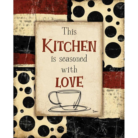 Kitchen Love Cup Black Modern Wood Framed Art Print by Stimson, Diane