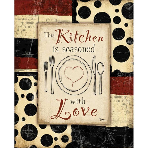 Kitchen Love Plate Gold Ornate Wood Framed Art Print with Double Matting by Stimson, Diane