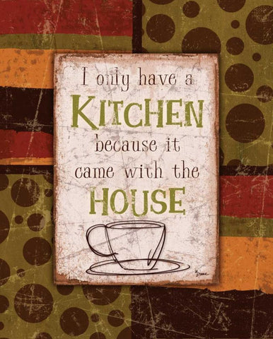 Kitchen House Brown White Modern Wood Framed Art Print with Double Matting by Stimson, Diane