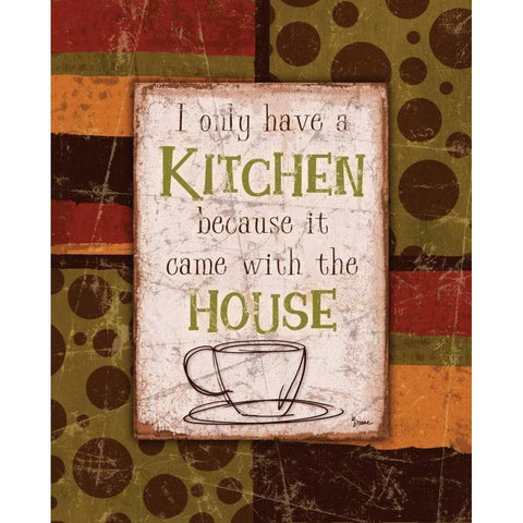 Kitchen House Brown Black Modern Wood Framed Art Print by Stimson, Diane