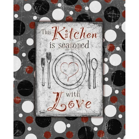 Kitchen Love Grey White Modern Wood Framed Art Print by Stimson, Diane