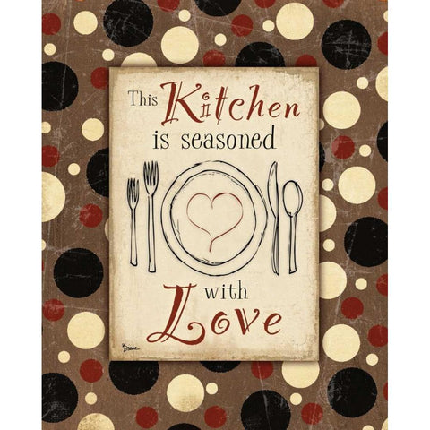 Kitchen Love Brown Black Modern Wood Framed Art Print with Double Matting by Stimson, Diane