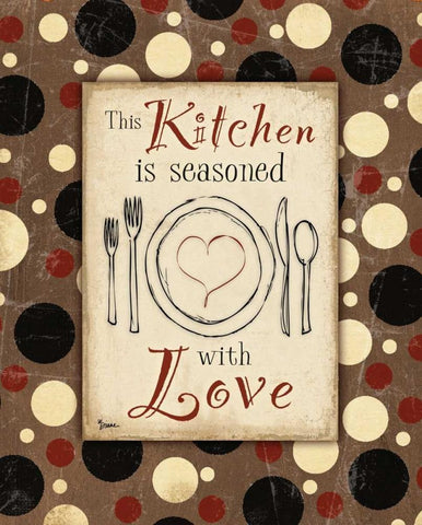 Kitchen Love Brown Black Ornate Wood Framed Art Print with Double Matting by Stimson, Diane