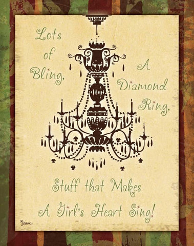 Spice Chandelier 1 White Modern Wood Framed Art Print with Double Matting by Stimson, Diane