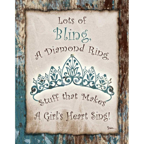 Tiara Bling 1 White Modern Wood Framed Art Print by Stimson, Diane