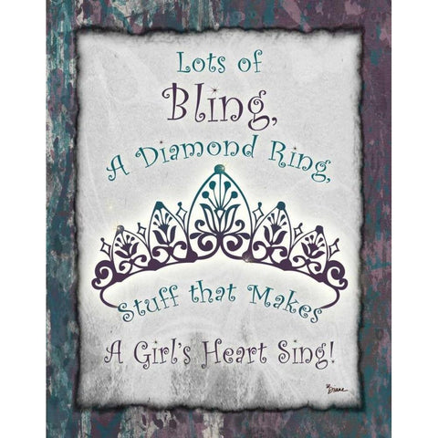 Tiara Bling 1 White Modern Wood Framed Art Print by Stimson, Diane