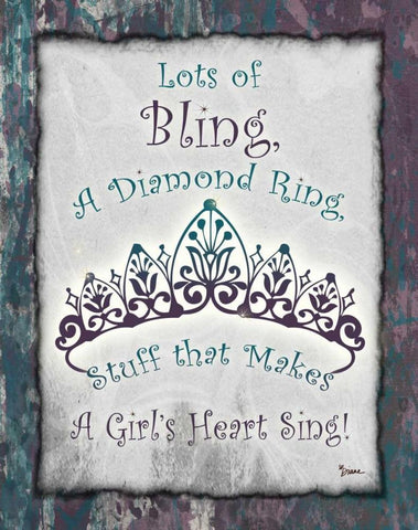 Tiara Bling 1 Black Ornate Wood Framed Art Print with Double Matting by Stimson, Diane