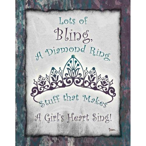 Tiara Bling 1 Black Modern Wood Framed Art Print by Stimson, Diane