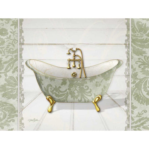 Damask Tub 2 Gold Ornate Wood Framed Art Print with Double Matting by Stimson, Diane