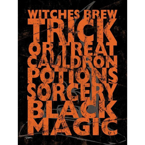 Witches Brew Black Modern Wood Framed Art Print with Double Matting by Stimson, Diane