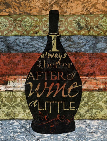 Wine A Little Black Ornate Wood Framed Art Print with Double Matting by Stimson, Diane