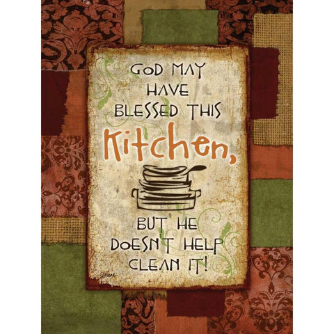 Patch Work Blessed Black Modern Wood Framed Art Print by Stimson, Diane