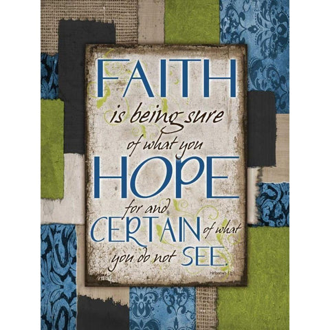 Patch Work Faith Black Modern Wood Framed Art Print with Double Matting by Stimson, Diane