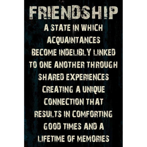 Friendship Grunge  Gold Ornate Wood Framed Art Print with Double Matting by Stimson, Diane