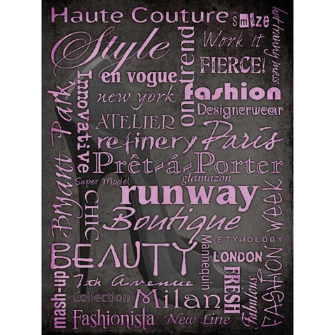 Haute Couture Black Modern Wood Framed Art Print with Double Matting by Stimson, Diane