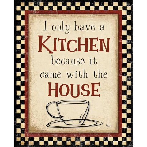 Kitchen House Vert White Modern Wood Framed Art Print by Stimson, Diane