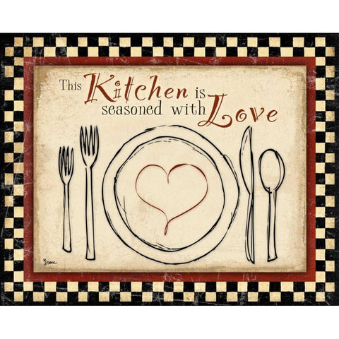 Kitchen Love White Modern Wood Framed Art Print by Stimson, Diane