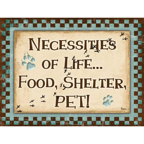 Life Necessities Blue Gold Ornate Wood Framed Art Print with Double Matting by Stimson, Diane