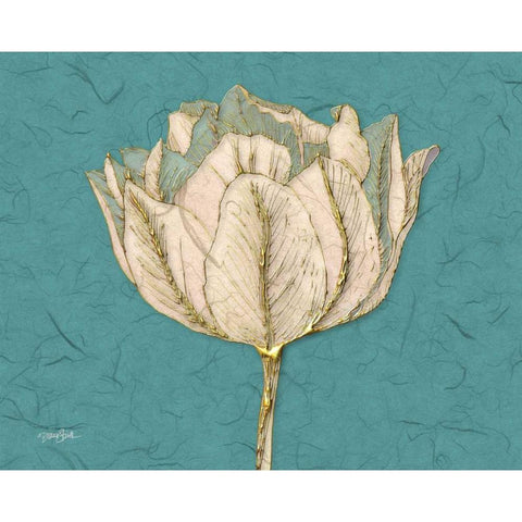 Tulip 1 Black Modern Wood Framed Art Print with Double Matting by Stimson, Diane