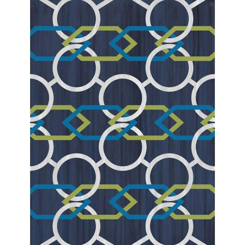 Linked In Hex Black Modern Wood Framed Art Print with Double Matting by Stimson, Diane