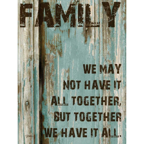 Family Grunge 4 Gold Ornate Wood Framed Art Print with Double Matting by Stimson, Diane