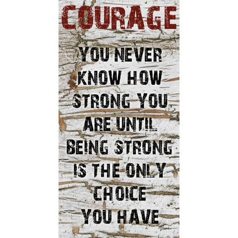 Courage Grunge Gold Ornate Wood Framed Art Print with Double Matting by Stimson, Diane