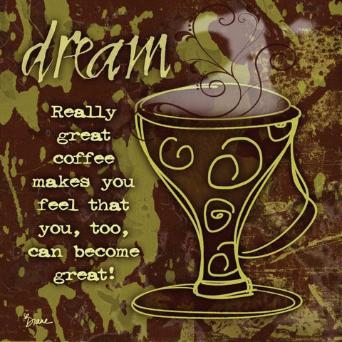 Dream Coffee White Modern Wood Framed Art Print with Double Matting by Stimson, Diane