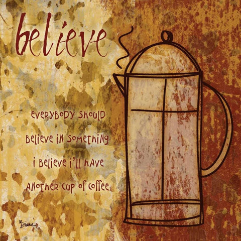 Believe Carafe White Modern Wood Framed Art Print with Double Matting by Stimson, Diane