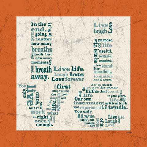 Live Orange White Modern Wood Framed Art Print by Stimson, Diane