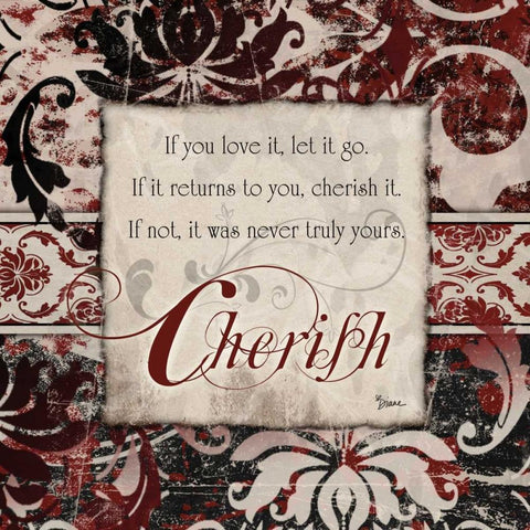 Cherish Damask White Modern Wood Framed Art Print with Double Matting by Stimson, Diane