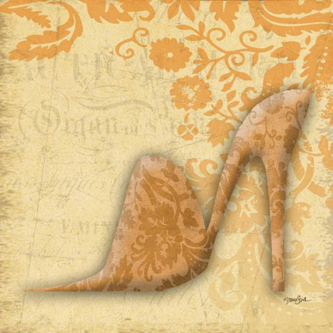 Shoe Damask 2 White Modern Wood Framed Art Print by Stimson, Diane