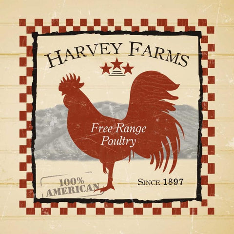 Harvey Farms Poultry Gold Ornate Wood Framed Art Print with Double Matting by Stimson, Diane