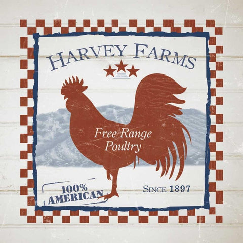 Harvey Farms Poultry Black Ornate Wood Framed Art Print with Double Matting by Stimson, Diane