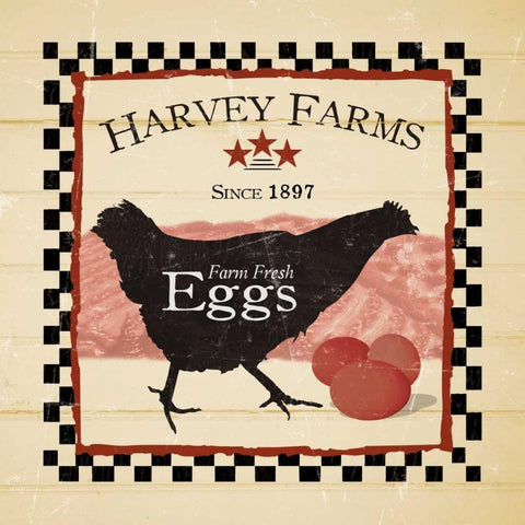 Harvey Farms Eggs Black Ornate Wood Framed Art Print with Double Matting by Stimson, Diane