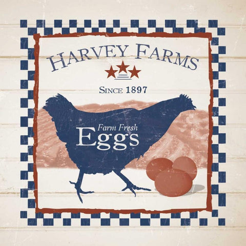 Harvey Farms Eggs Black Ornate Wood Framed Art Print with Double Matting by Stimson, Diane