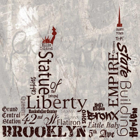 NY Skyline White Modern Wood Framed Art Print by Stimson, Diane