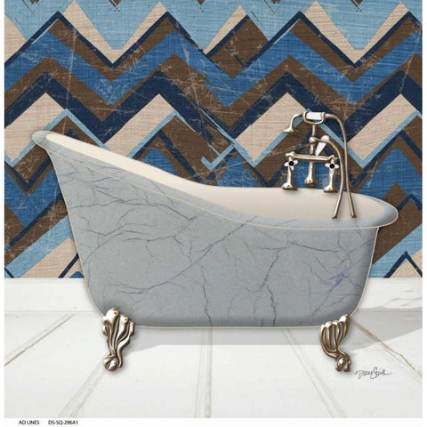 Geo Tub 1 White Modern Wood Framed Art Print by Stimson, Diane