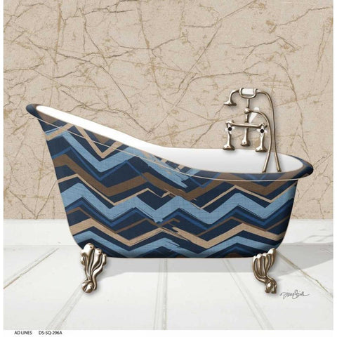 Chevron Tub 1 White Modern Wood Framed Art Print by Stimson, Diane