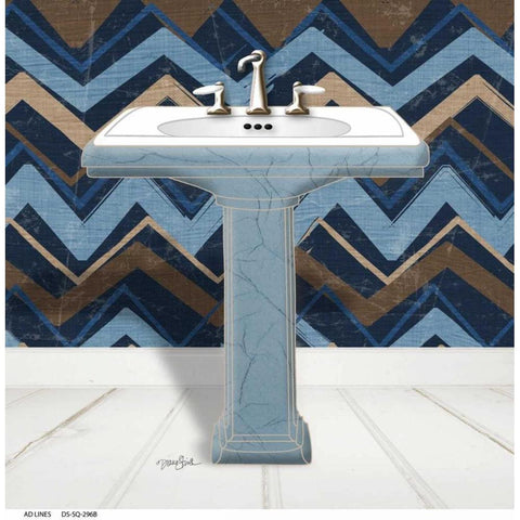 Chevron Sink 1 White Modern Wood Framed Art Print by Stimson, Diane