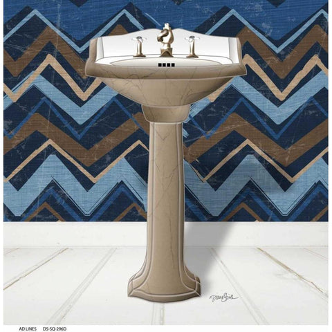 Chevron Sink 2 White Modern Wood Framed Art Print by Stimson, Diane