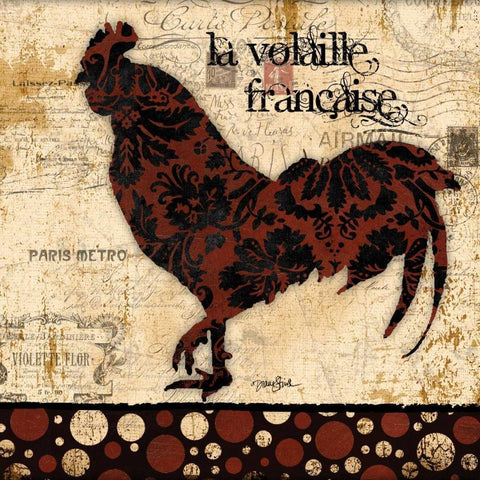 La Volaille Francaise Black Modern Wood Framed Art Print with Double Matting by Stimson, Diane