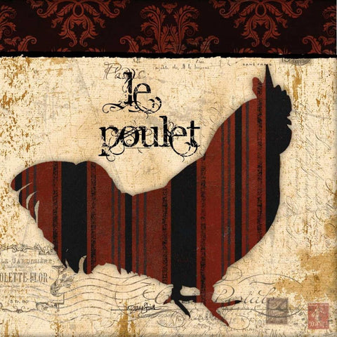 Le Poulet Black Modern Wood Framed Art Print with Double Matting by Stimson, Diane