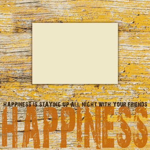 Happiness Grunge Black Modern Wood Framed Art Print with Double Matting by Stimson, Diane