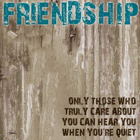 Friendship Grunge PF Black Modern Wood Framed Art Print with Double Matting by Stimson, Diane