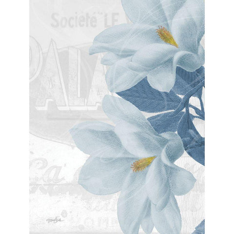 Magnolia Blues 2 White Modern Wood Framed Art Print by Stimson, Diane