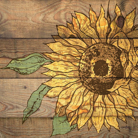 Rustic Sunflower 1 Gold Ornate Wood Framed Art Print with Double Matting by Stimson, Diane