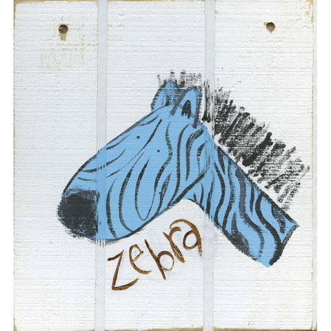 Happy Blue Zebra Gold Ornate Wood Framed Art Print with Double Matting by Butson, Erin