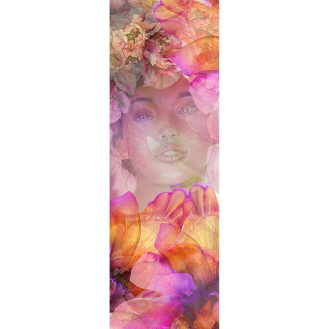Emerging Floral Girl White Modern Wood Framed Art Print by Debs, Emma Catherine