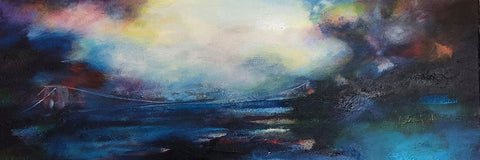 _Crossing Blue Bridge Black Ornate Wood Framed Art Print with Double Matting by Debs, Emma Catherine